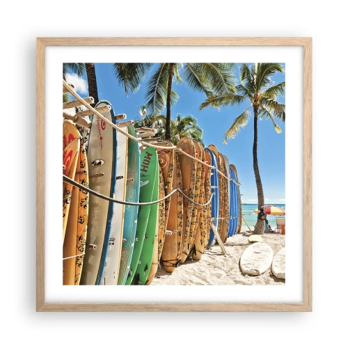 Poster in einem Rahmen aus heller Eiche - Sonniger Spaß - 50x50 cm