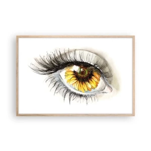 Poster in einem Rahmen aus heller Eiche - Ein Look so heiß wie der Sommer - 91x61 cm