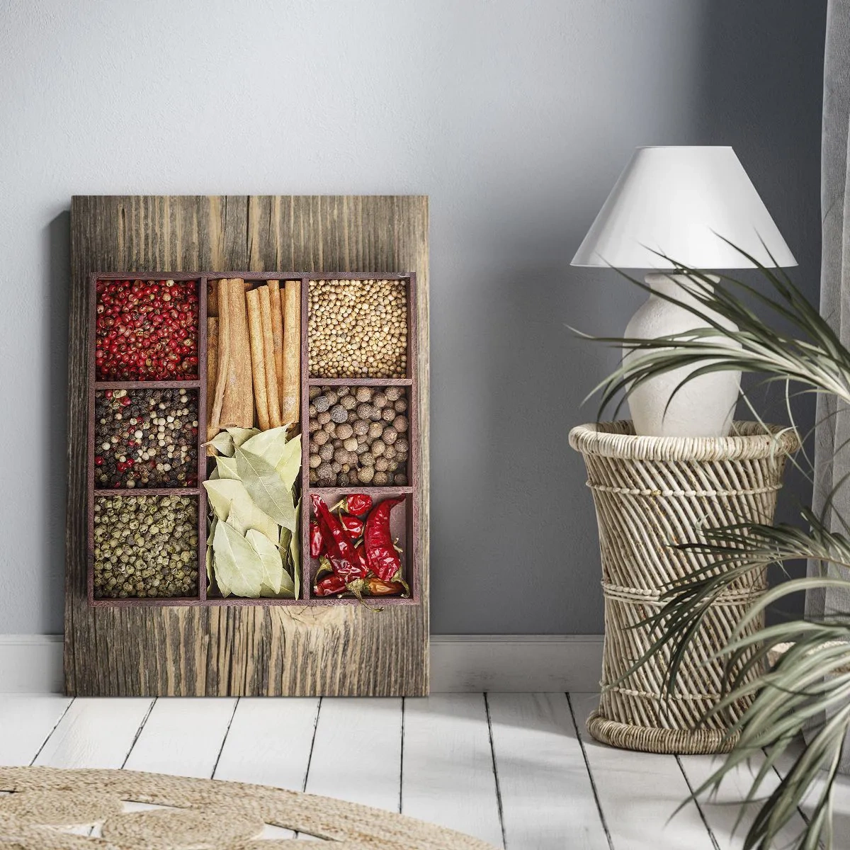 Bild auf Leinwand - Leinwandbild - Ordnung der Formen, Bouquet von Aromen - 45x80 cm