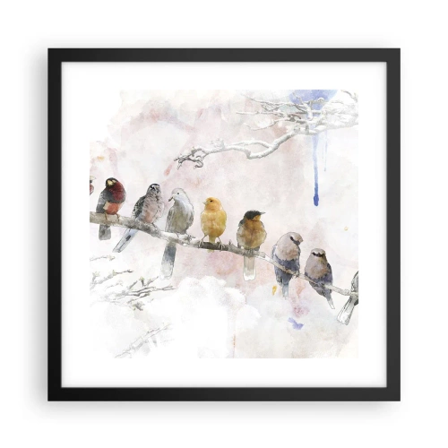 Poster in einem schwarzem Rahmen - Geflügeltes Treffen - 40x40 cm