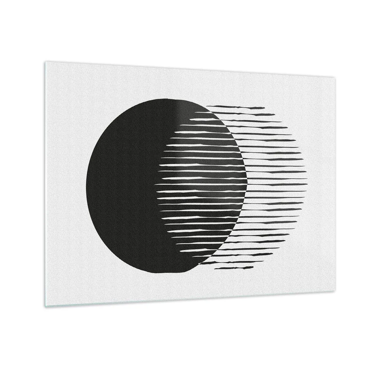 Glasbild - Bild auf glas - Eine minimalistische Form aus zwei sich kreuzenden Kreisen - 70x50cm - Sein Alter Ego - Moderne Wanddekoration für Wohnzimmer und Schlafzimmer ARTTOR