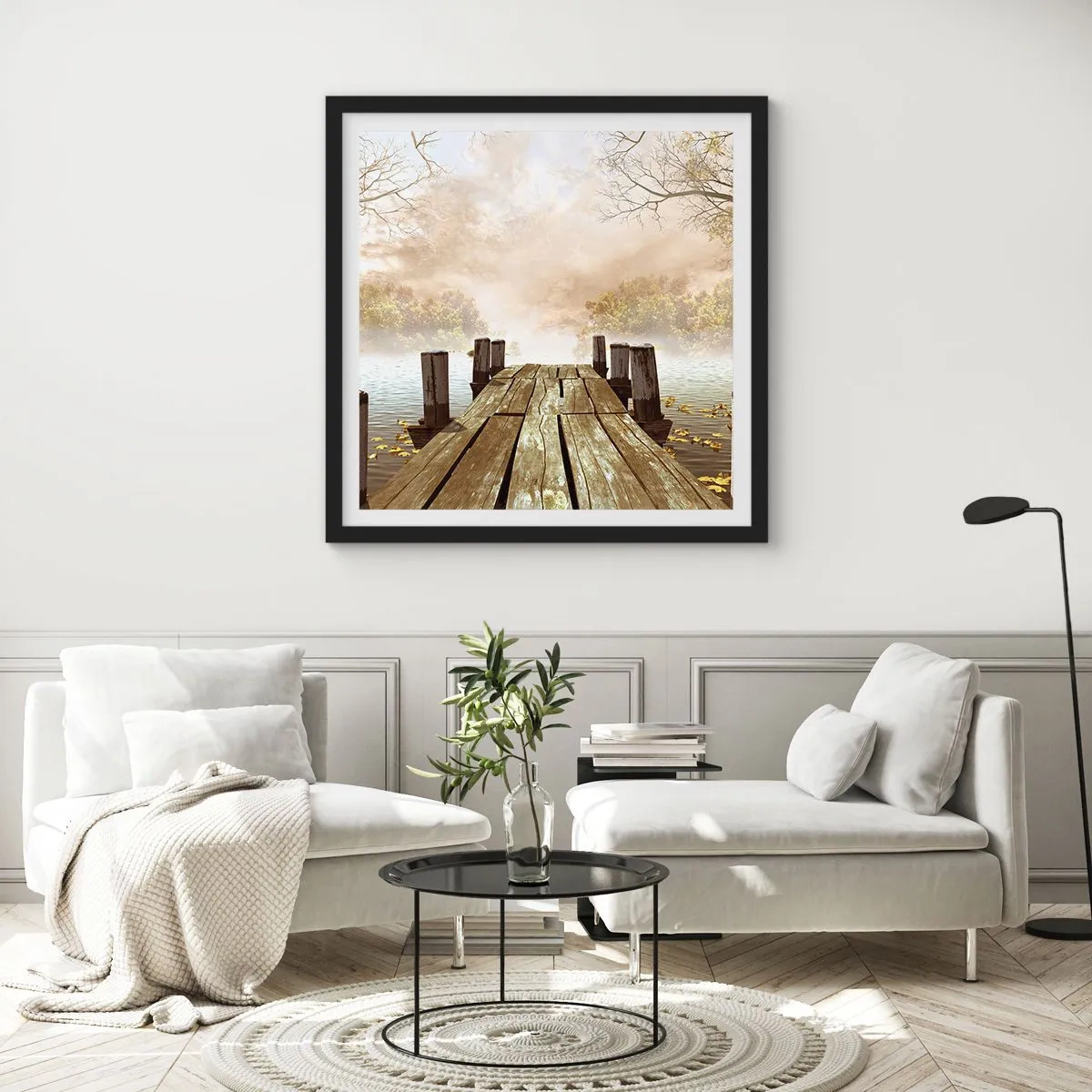 Poster in einem schwarzem Rahmen - Die milde Traurigkeit des Herbstes - 30x30 cm