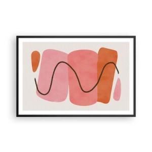 Poster in einem schwarzem Rahmen - Sanfte Bewegung der Formen - 91x61 cm