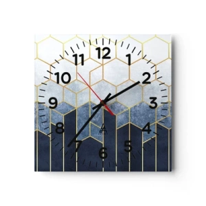 Wanduhr - Glasuhr - Komposition im synkopischen Rhythmus - 30x30 cm