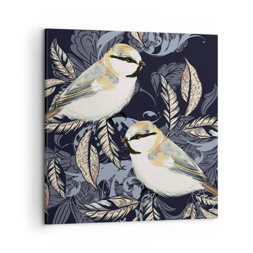 Bild auf Leinwand - Leinwandbild - Gelb-blauer Triller - 50x50 cm