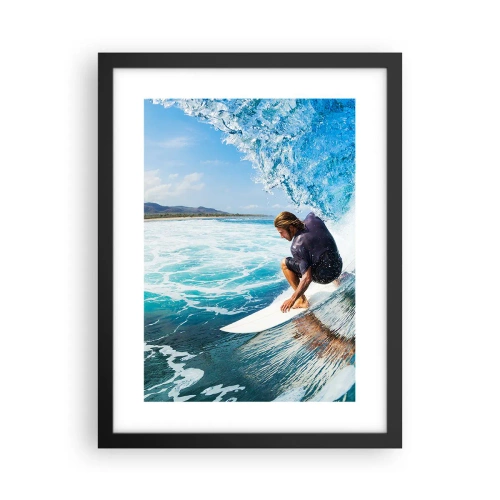 Poster in einem schwarzem Rahmen - Tanzen mit den Wellen - 30x40 cm