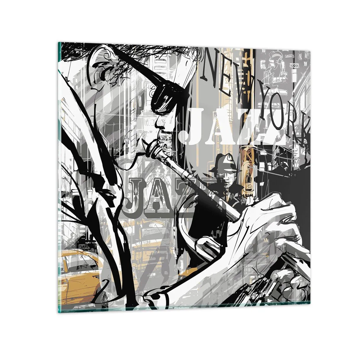 Glasbild - Bild auf glas - Im Rhythmus von New York - 70x70 cm