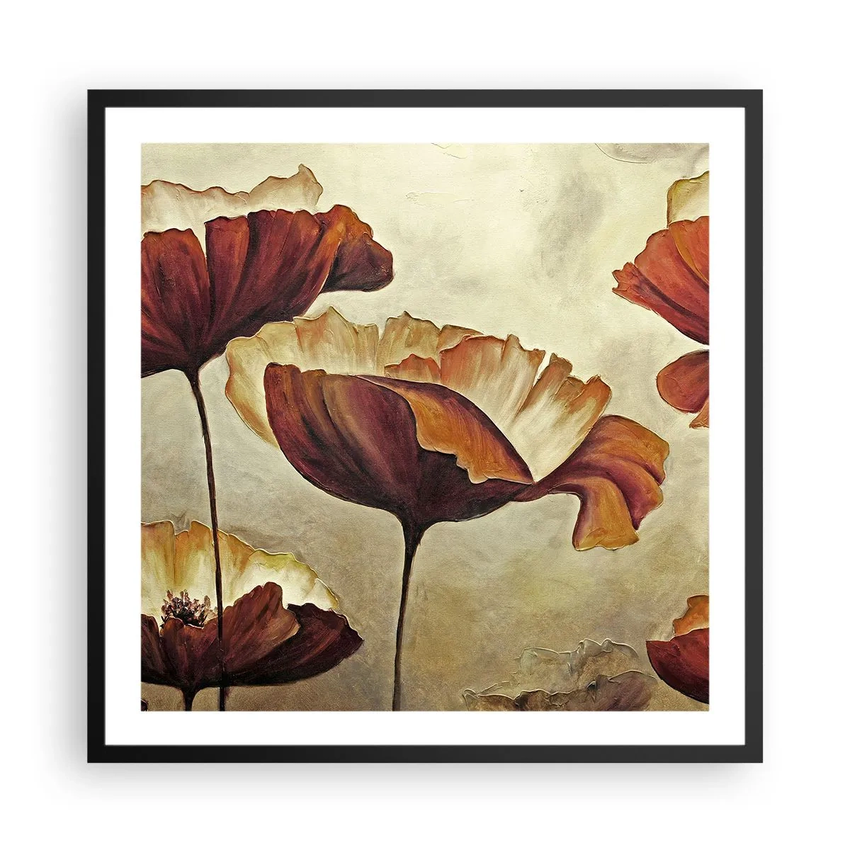 Poster in einem schwarzem Rahmen - Weideland - 60x60 cm