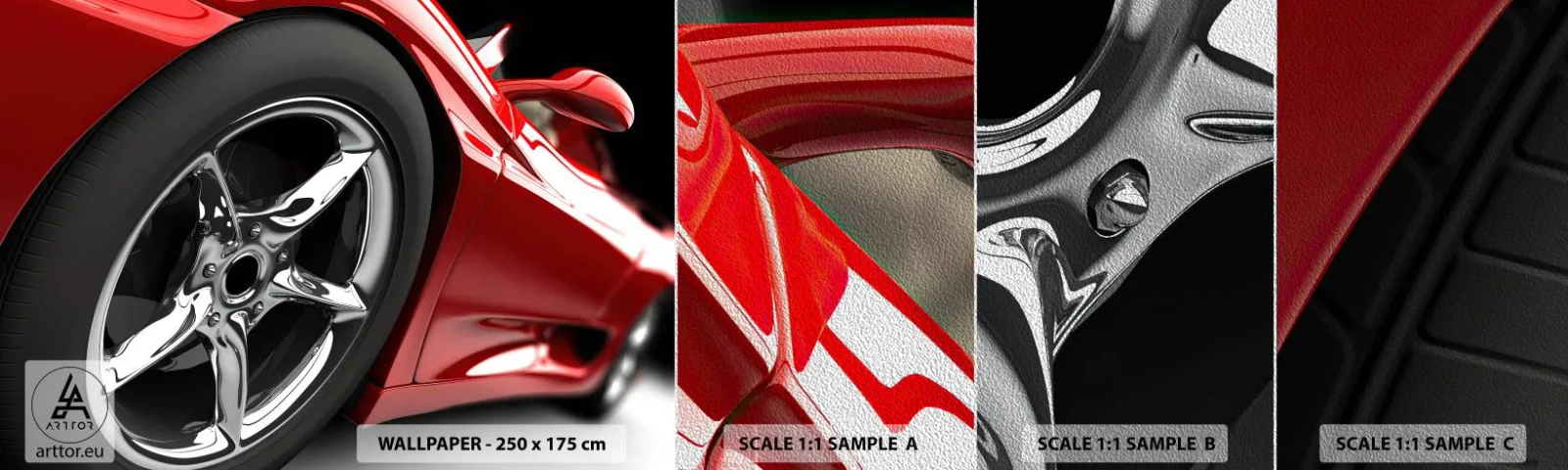 Fototapeten Muster Premium Sand - Für Schnelligkeit gebaut - Automobil, Sportwagen, Rand - 100x30 cm