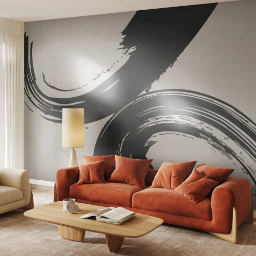 Selbstklebende Fototapete Deluxe Sticker - Ausladend und kreisförmig - Stück, Bürste, Minimalismus - 100x70 cm