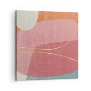 Bild auf Leinwand - Leinwandbild - Pastellkomposition mit Goldfaden - 60x60 cm