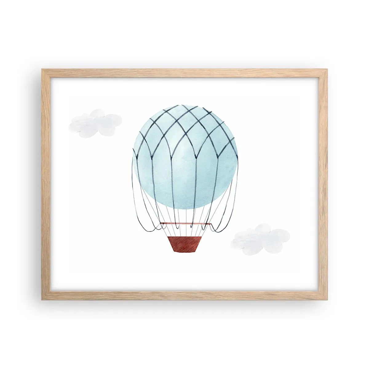 Poster in einem Rahmen aus heller Eiche - Ganz in den Wolken - 50x40 cm