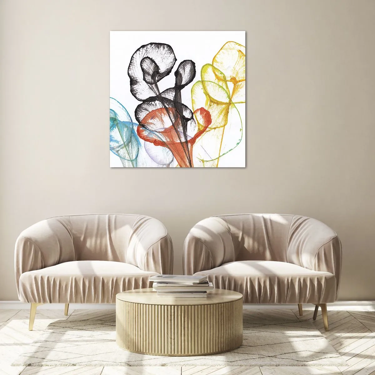 Glasbild - Bild auf glas - Blumen mit Seele - 60x60 cm