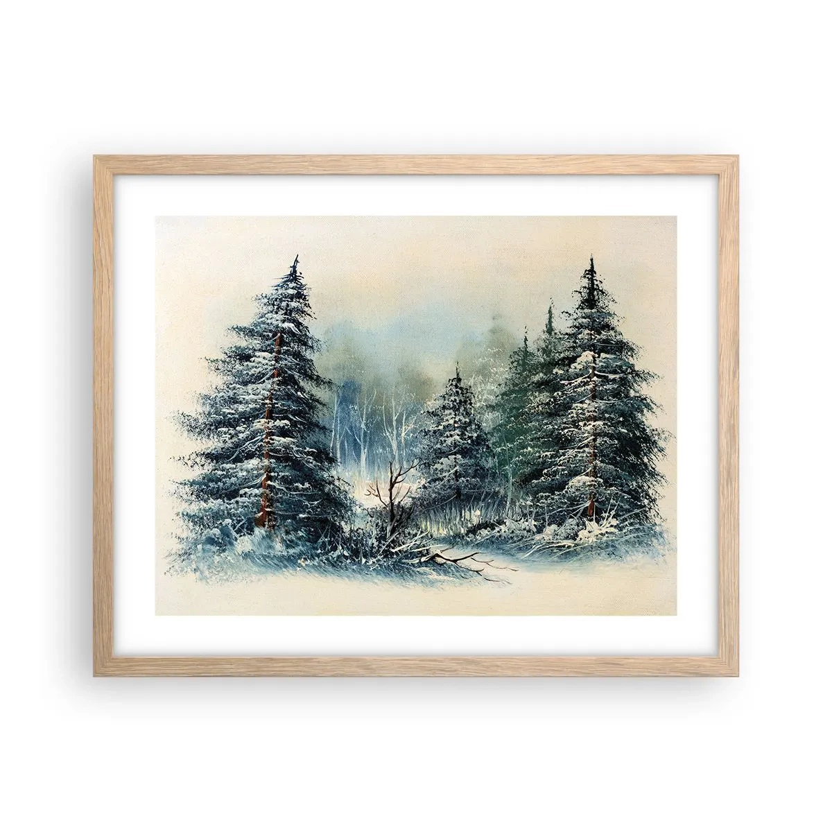 Poster in einem Rahmen aus heller Eiche - Bereit für Weihnachten - 50x40 cm