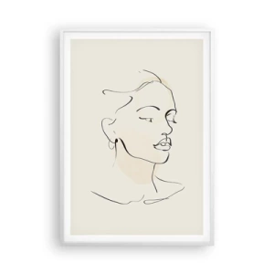 Poster in einem weißen Rahmen - Eine bestimmte Linie - 70x100 cm