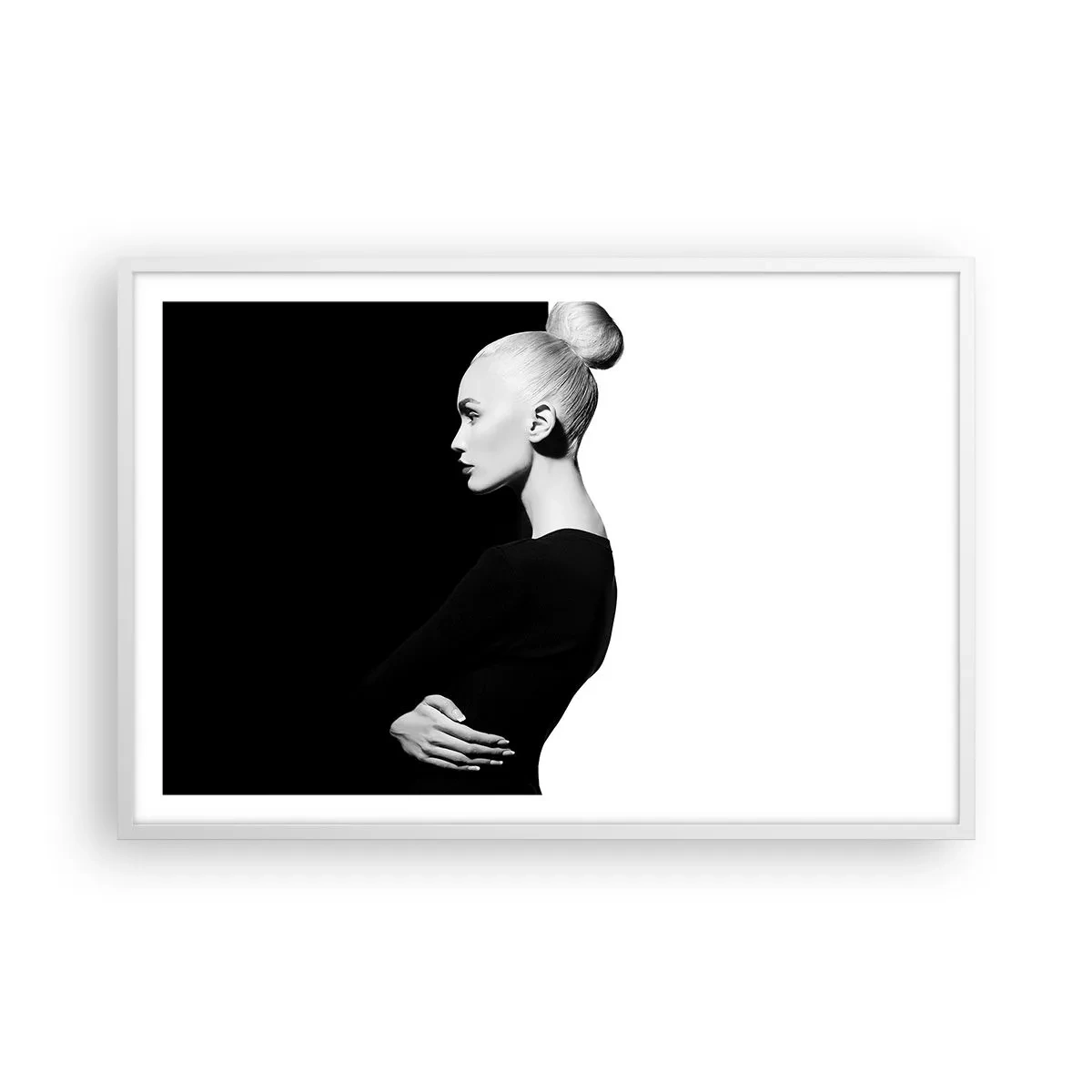 Poster in einem weißen Rahmen - Einfach eine Frau - 91x61 cm