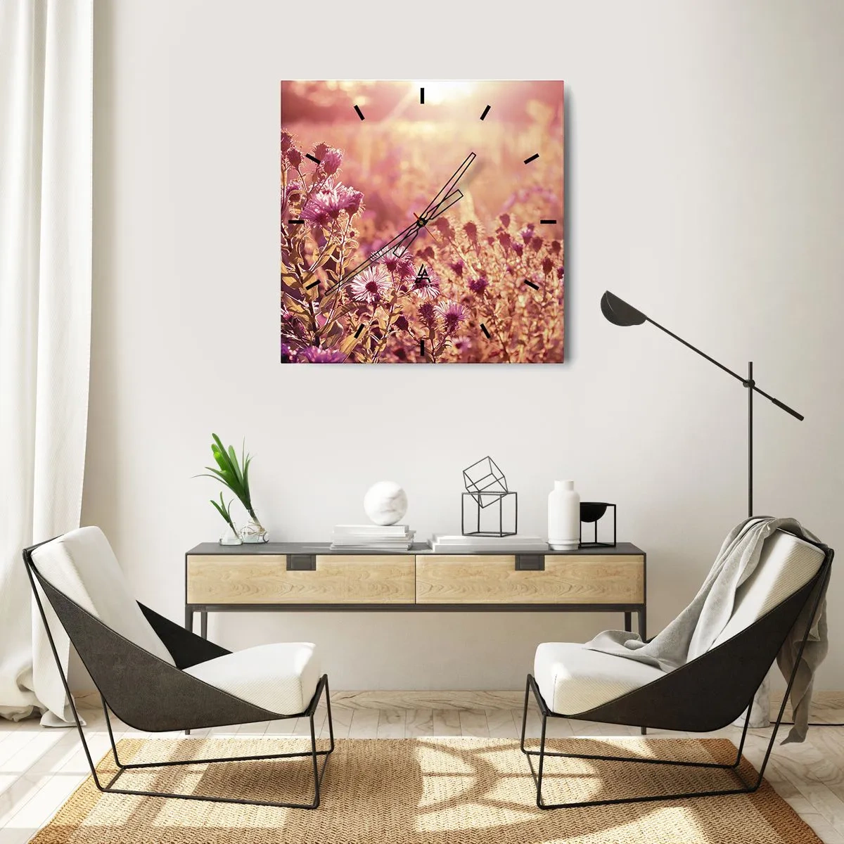 Wanduhr - Glasuhr - Bevor der Sommer vorbei ist - 30x30 cm