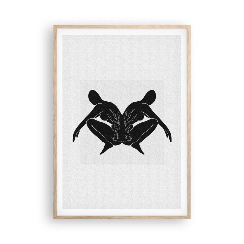 Poster in einem Rahmen aus heller Eiche - Gemeinsame Seele - 70x100 cm