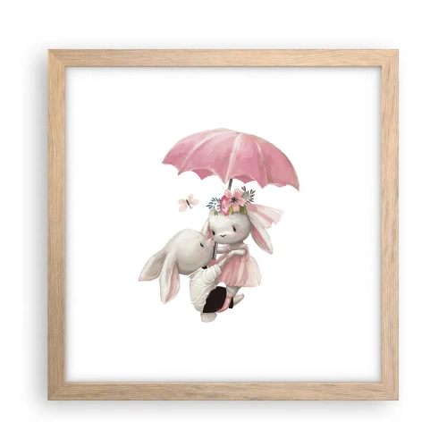 Poster in einem Rahmen aus heller Eiche - Das ist eben Liebe - 30x30 cm