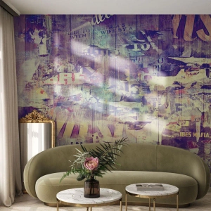 Fototapete Premium Sand - Abstrakte Plakatstruktur auf Holzhintergrund - 100x70cm - Und das ist alles, was es geben wird - Moderne Wanddekoration für Wohnzimmer und Schlafzimmer ARTTOR