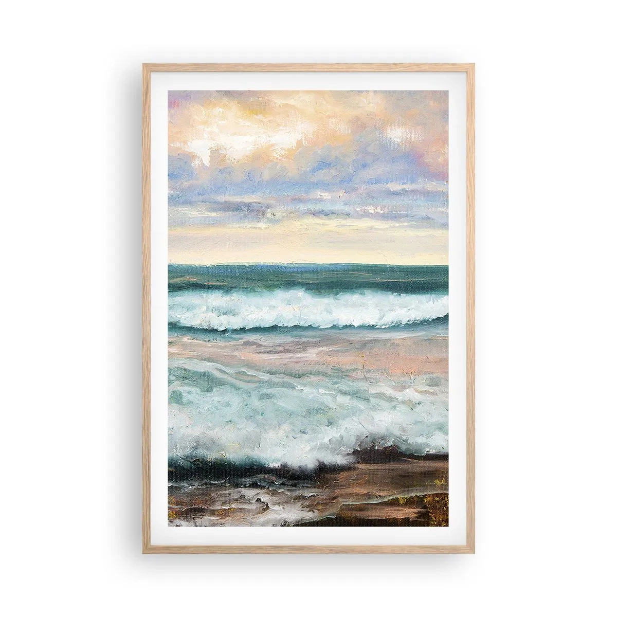 Poster in einem Rahmen aus heller Eiche - Hier werden Sie Ihre Seele baumeln lassen - 61x91 cm