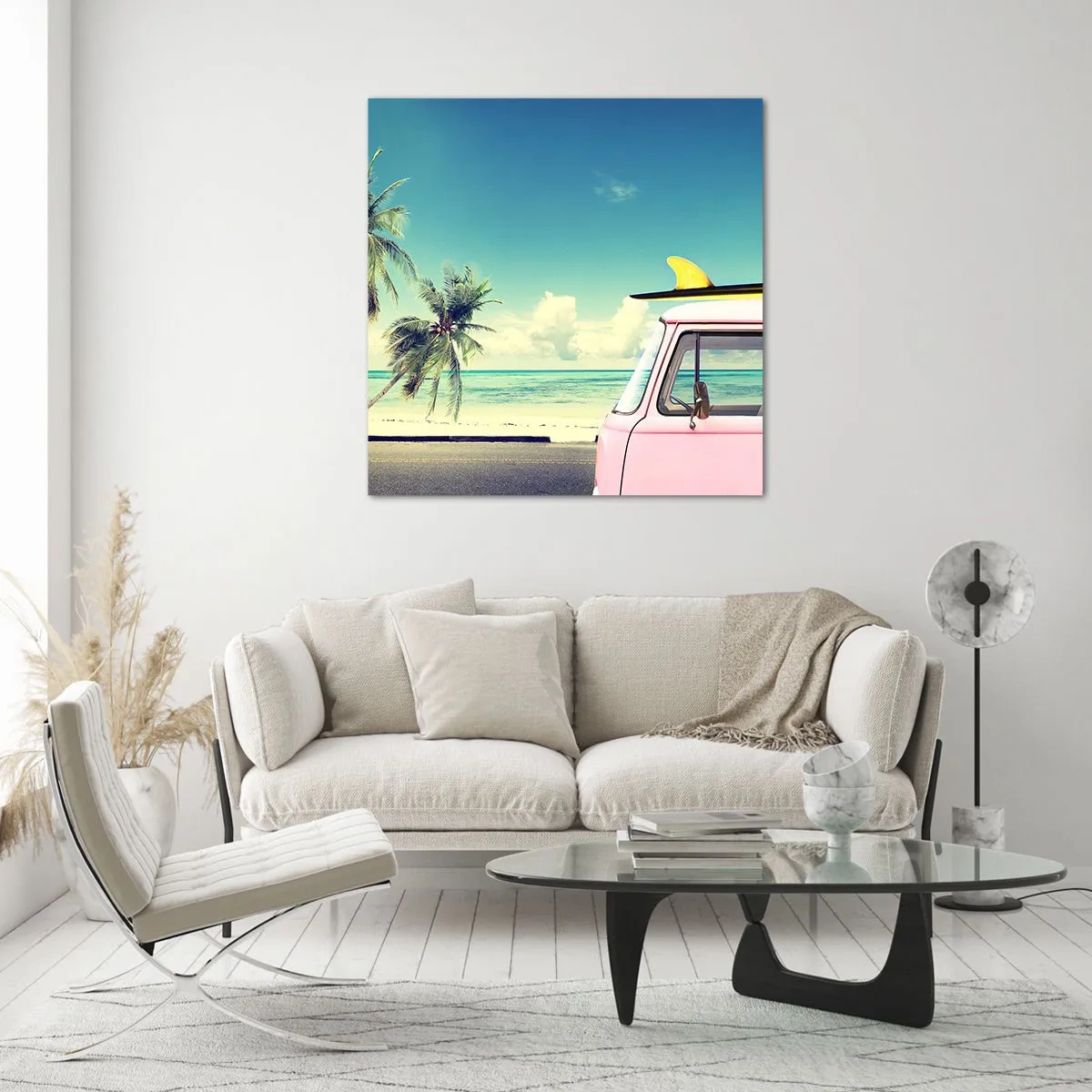 Glasbild - Bild auf glas - Zeit um in die Ferien zu starten - 40x40 cm