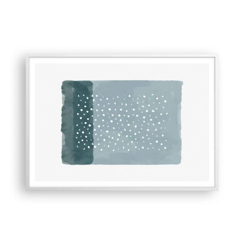 Poster in einem weißen Rahmen - Auf Blau gewachsen - 100x70 cm