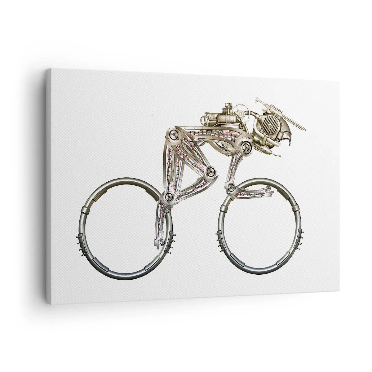 Bild auf Leinwand - Leinwandbild - Ein mechanisches Fahrrad mit futuristischem Design - 70x50cm - Eine tolle Maschine - Moderne Wanddekoration für Wohnzimmer und Schlafzimmer ARTTOR