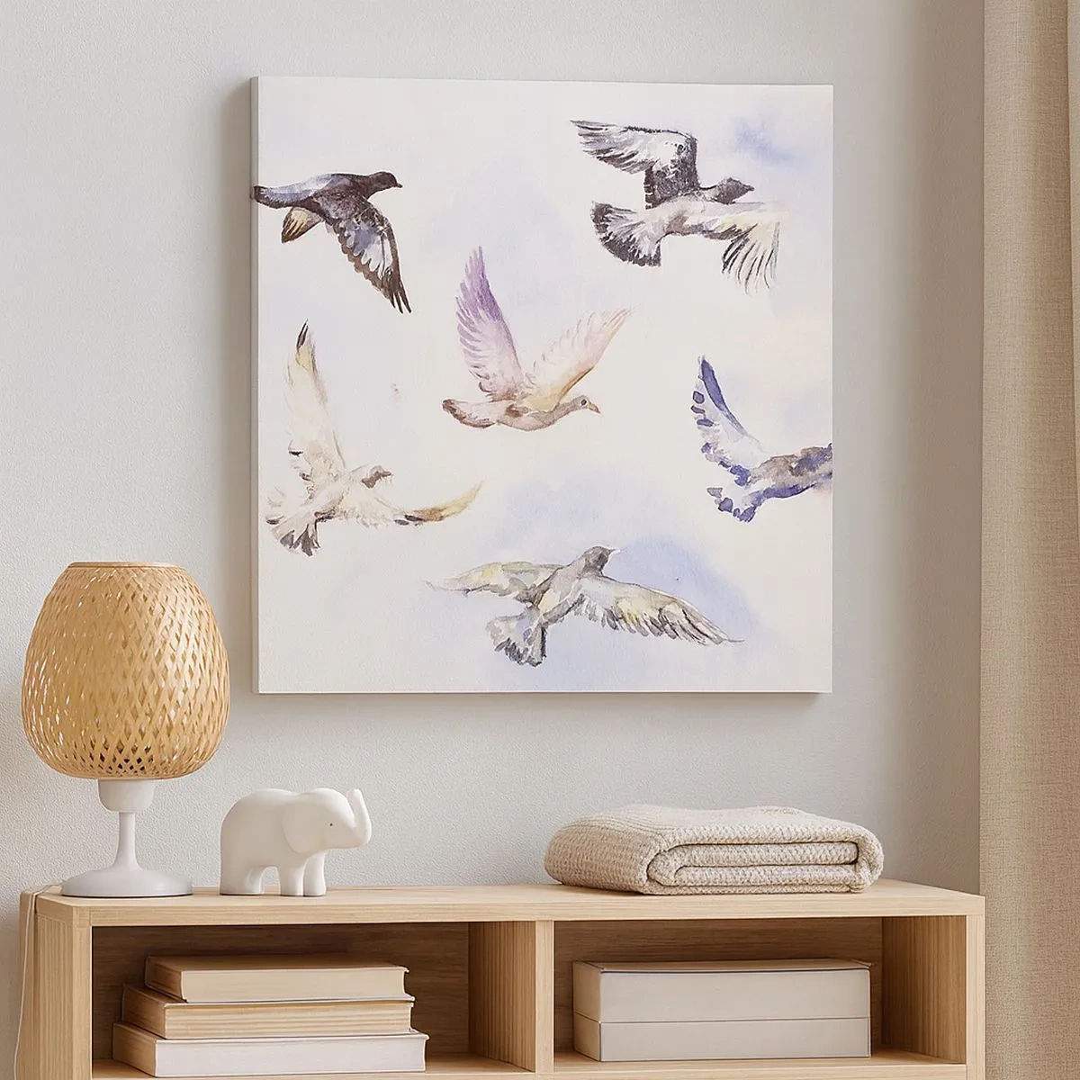 Bild auf Leinwand - Leinwandbild - Freiheit in Grau und Blau - 30x30 cm