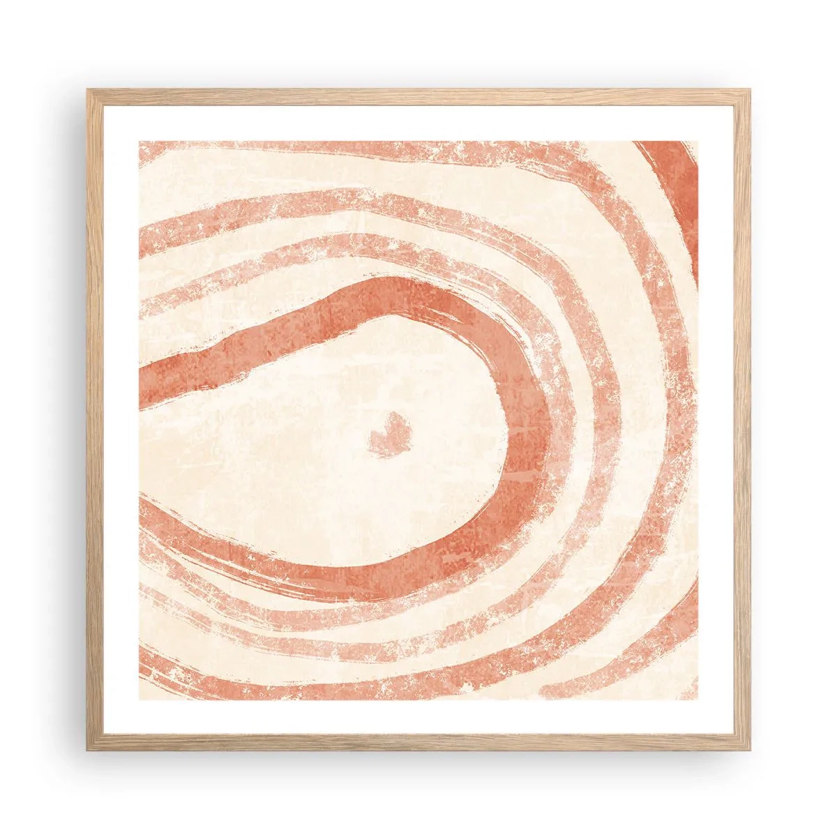 Poster in einem Rahmen aus heller Eiche - Korallenkreise – Komposition - 60x60 cm