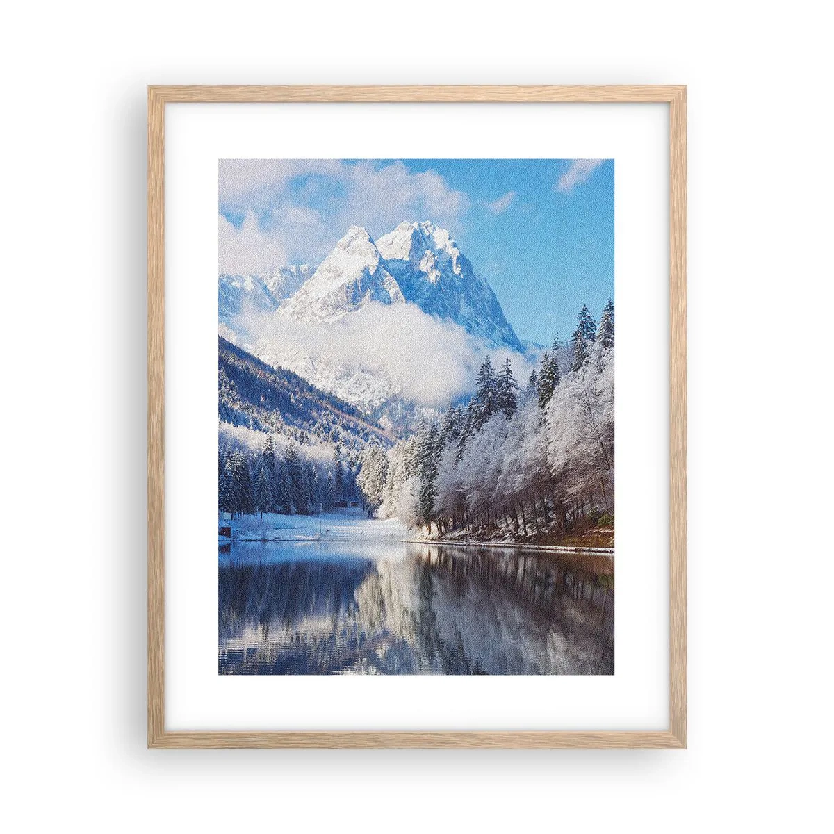 Poster in einem Rahmen aus heller Eiche - Schneefang - 40x50 cm