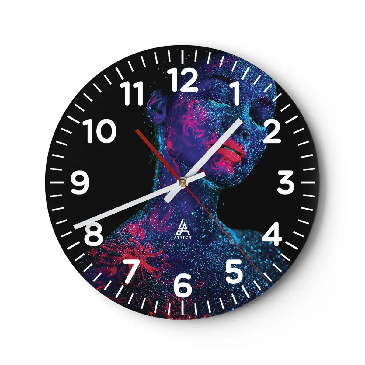 Wanduhr - Glasuhr - Im Sternenstaub - 40x40 cm