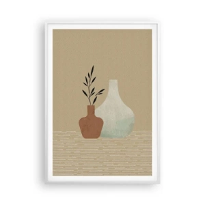Poster in einem weißen Rahmen - Vase und ihre Idee - 70x100 cm