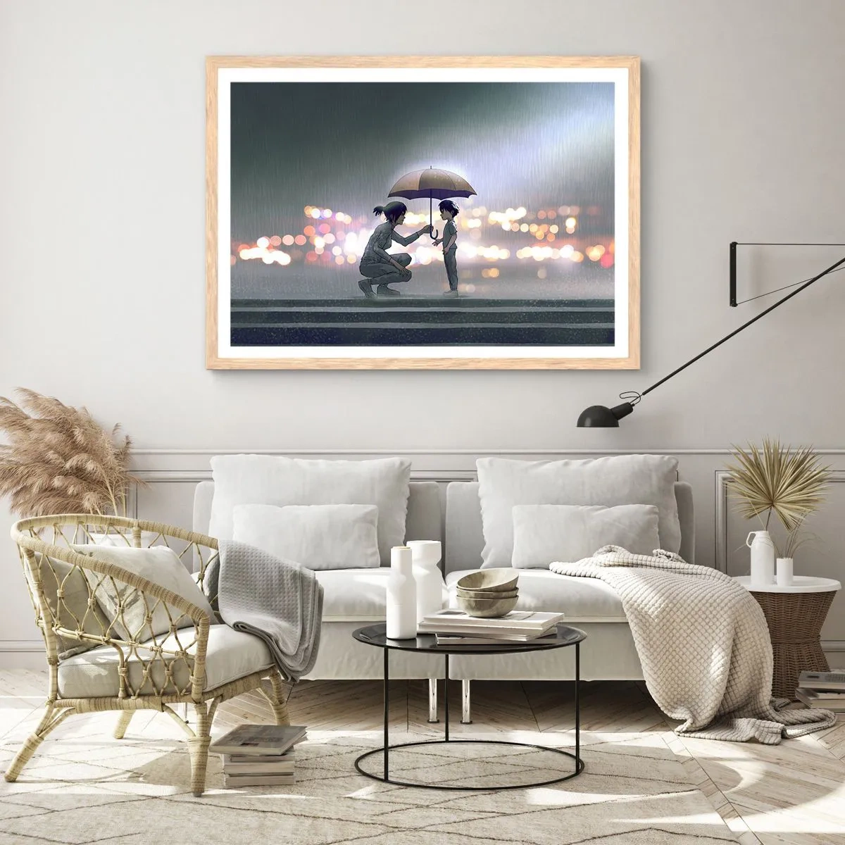 Poster in einem Rahmen aus heller Eiche - Und jetzt ist alles in Ordnung - 100x70 cm