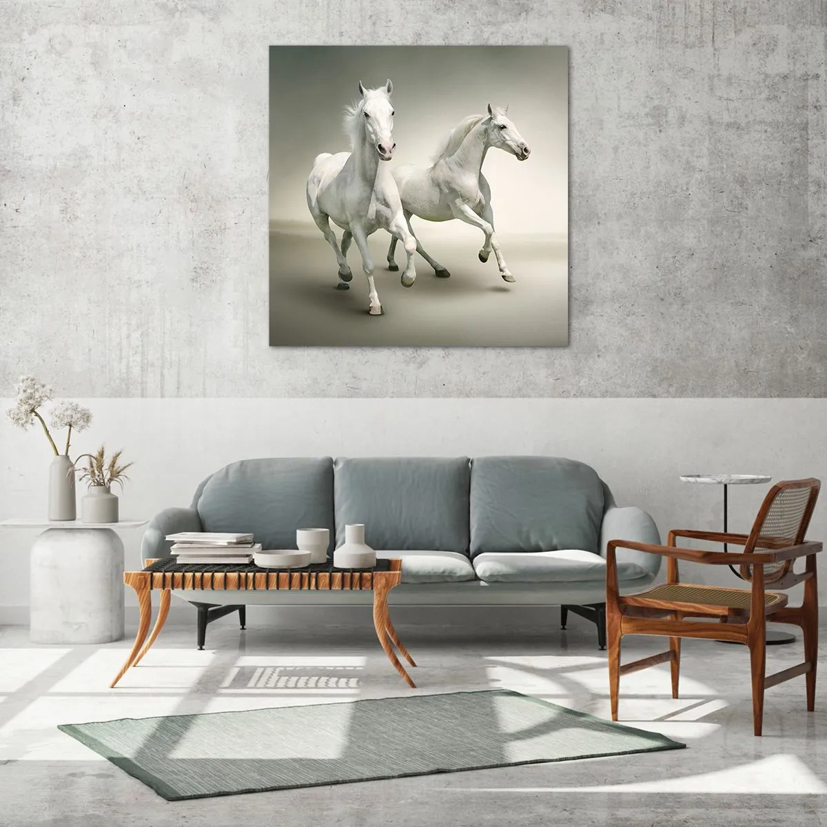 Glasbild - Bild auf glas - Weiße Macht! - 60x60 cm