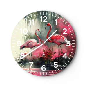 Wanduhr - Glasuhr - Lektion in natürlicher Anmut - 40x40 cm