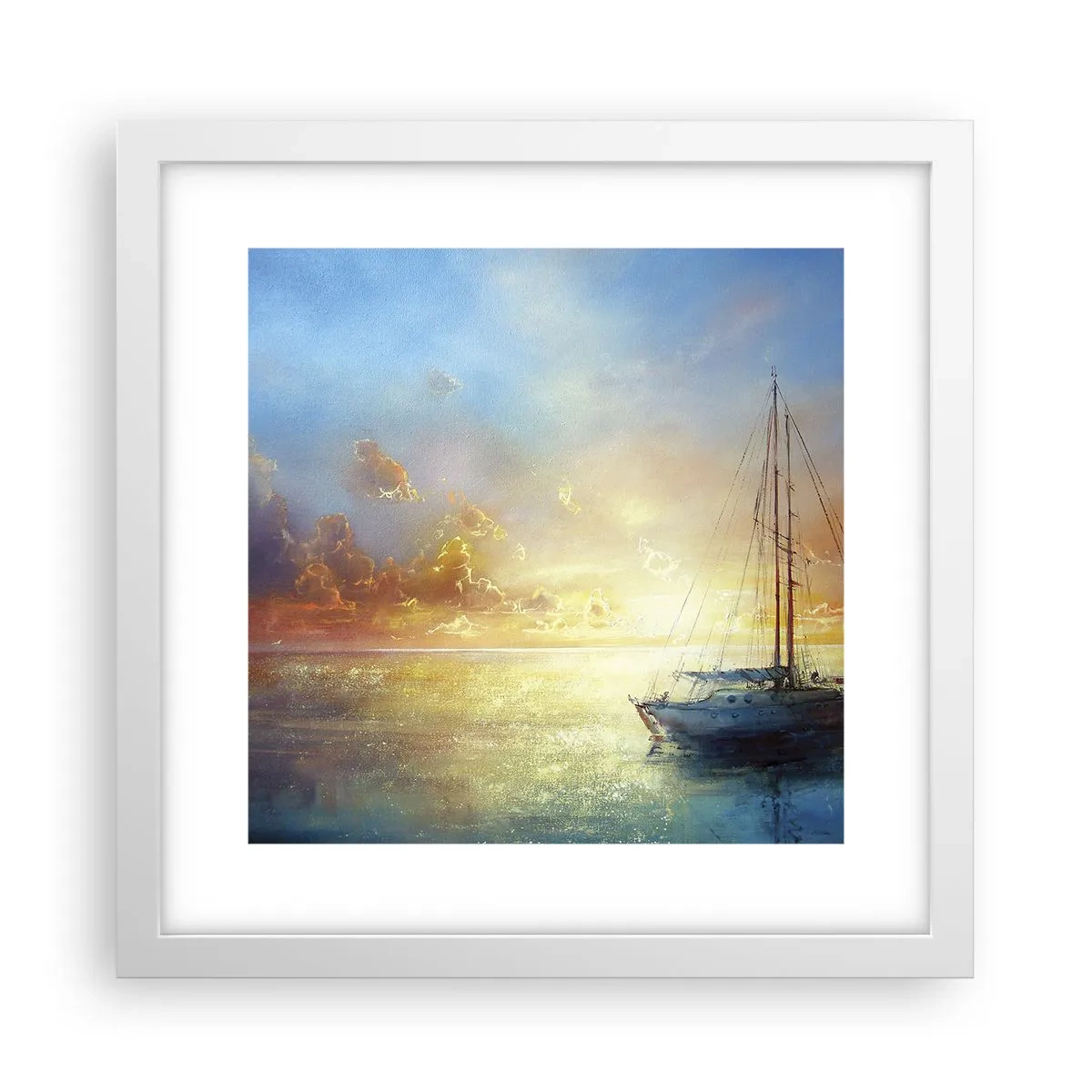 Poster in einem weißen Rahmen - In einer goldenen Bucht - 30x30 cm