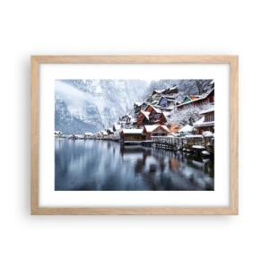 Poster in einem Rahmen aus heller Eiche - In winterlicher Dekoration - 40x30 cm