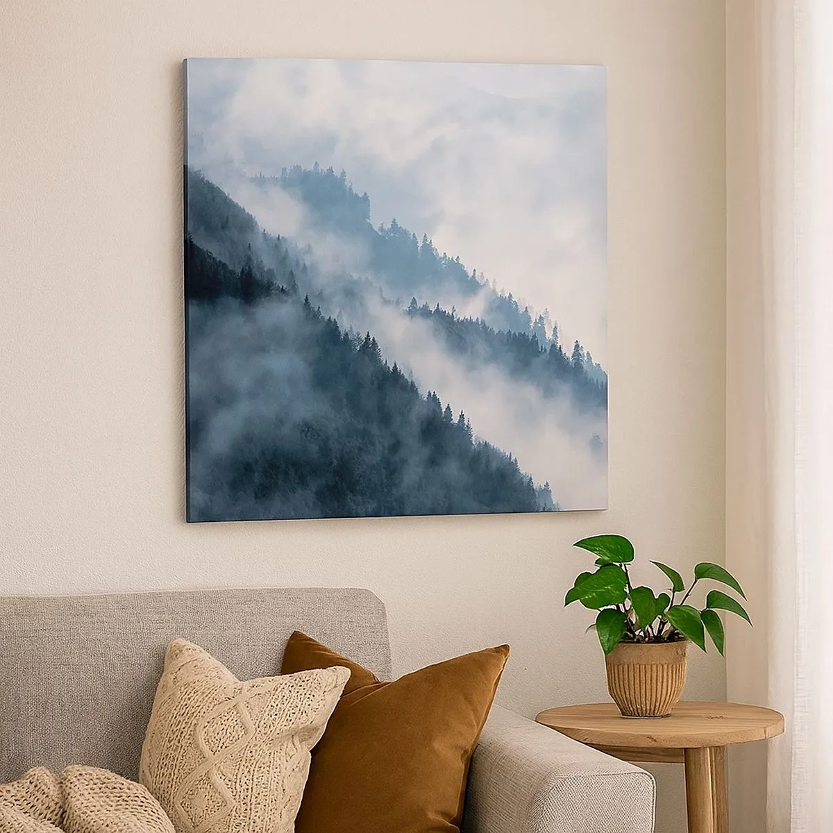 Bild auf Leinwand - Leinwandbild - Mystik der Berge - 30x30 cm