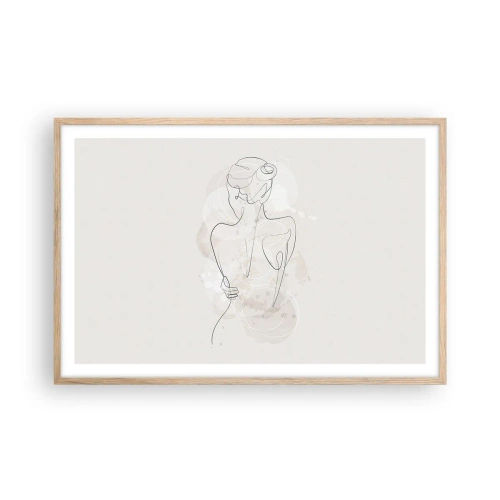 Poster in einem Rahmen aus heller Eiche - Wie ein sensibles Instrument - 91x61 cm