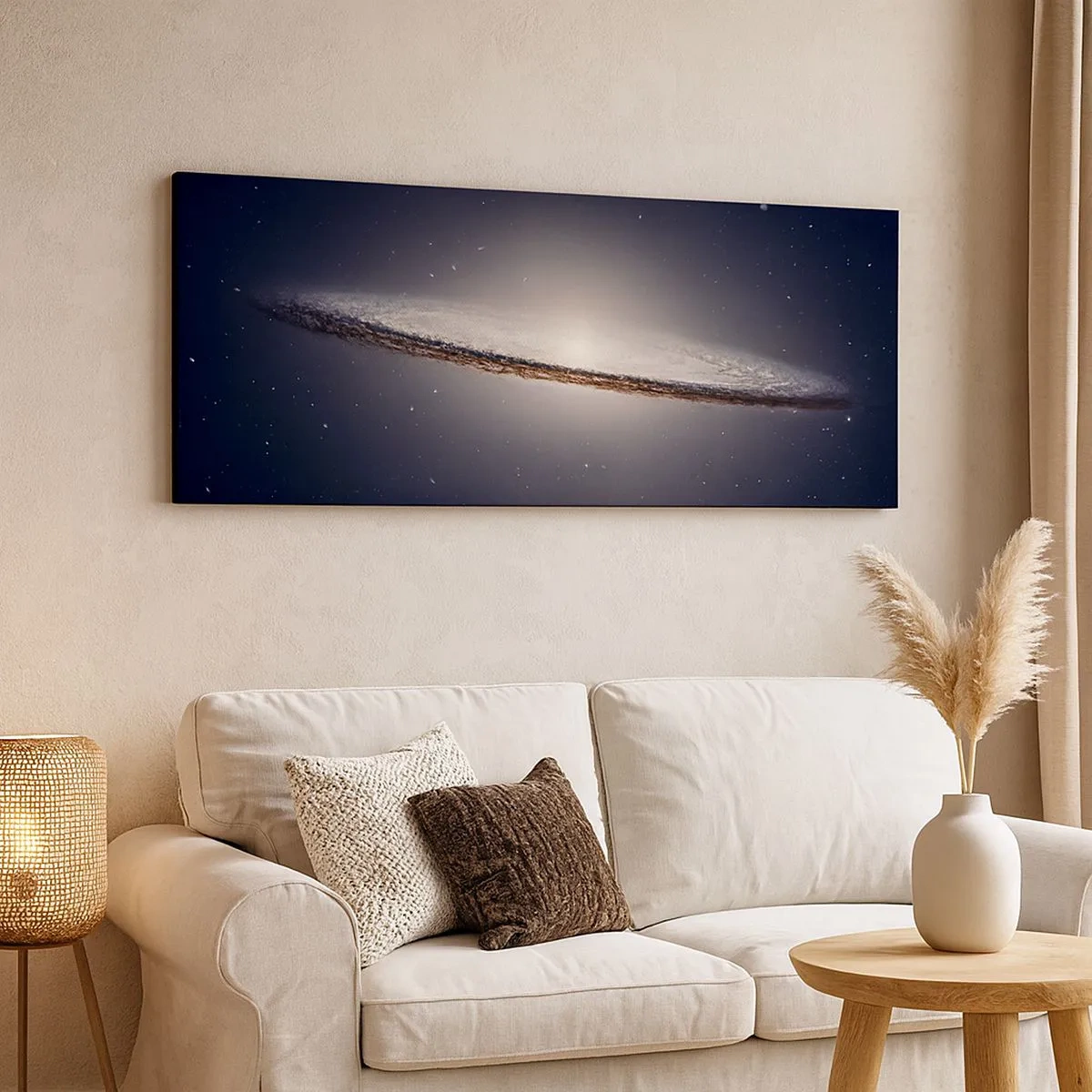 Bild auf Leinwand - Leinwandbild - Vor langer Zeit in einer weit entfernten Galaxie ... - 100x40 cm