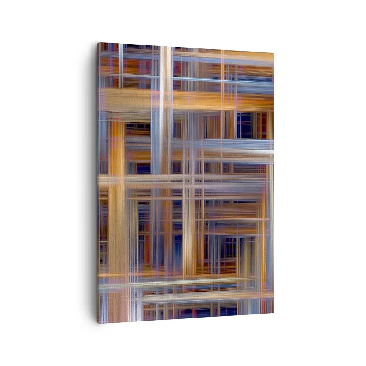 Bild auf Leinwand - Leinwandbild - Abstrakte geometrische Muster in Pastellfarben - 50x70cm - Aus Licht gewebt - Moderne Wanddekoration für Wohnzimmer und Schlafzimmer ARTTOR