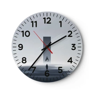 Wanduhr - Glasuhr - Chance oder Bedrohung? - 40x40 cm