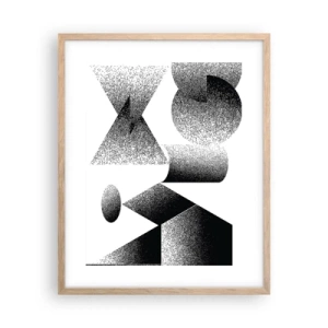 Poster in einem Rahmen aus heller Eiche - Winkel und Ovale - 40x50 cm