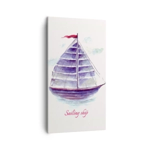 Bild auf Leinwand - Leinwandbild - Volle Segel und ruhiges Wasser - 45x80 cm