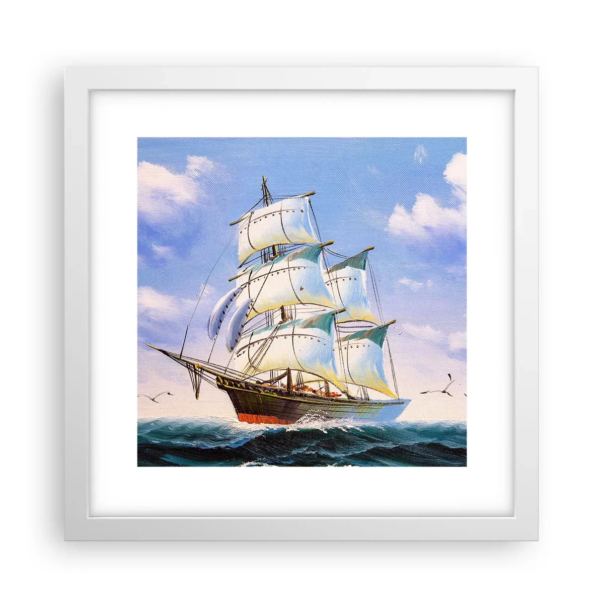 Poster in einem weißen Rahmen - Mit Stolz mit dem Wind - 30x30 cm