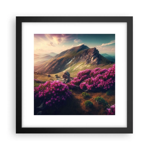 Poster in einem schwarzem Rahmen - Sommer in den Bergen - 30x30 cm