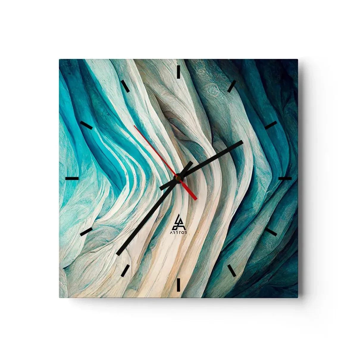 Wanduhr - Glasuhr - Blaue Unersättlichkeit - 40x40 cm