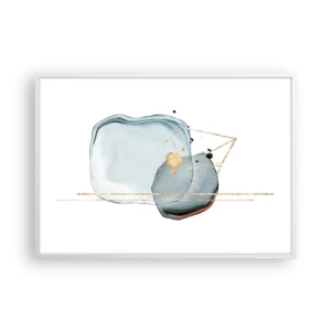 Poster in einem weißen Rahmen - Eine Studie über Tropfen - 100x70 cm