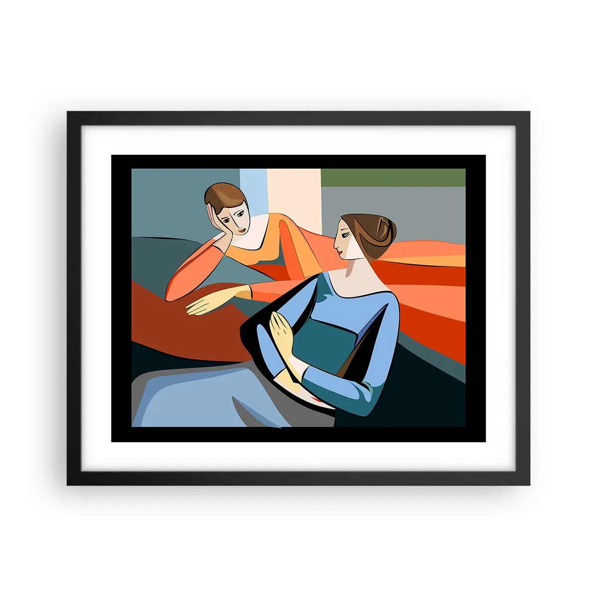 Poster in einem schwarzem Rahmen - Moment der Zuversicht - 50x40 cm